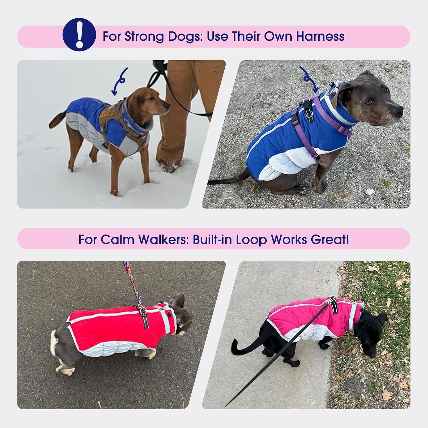 FUAMEY Dog Coat for Medium Dogs, Fleece Dog Winter Jacket with Harness - Image 8