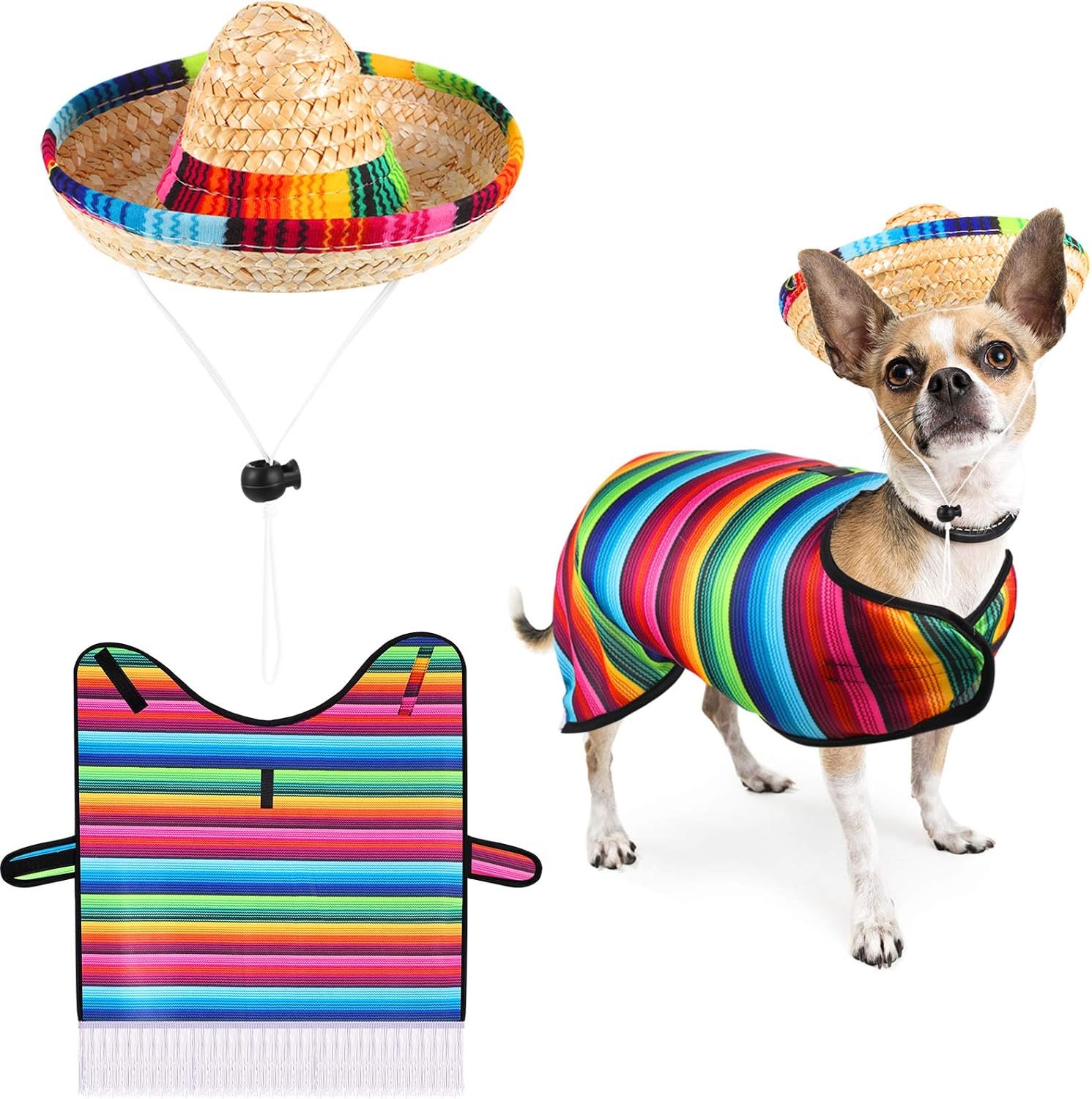 Weewooday 3 Pcs Dog Sombrero Hat an...