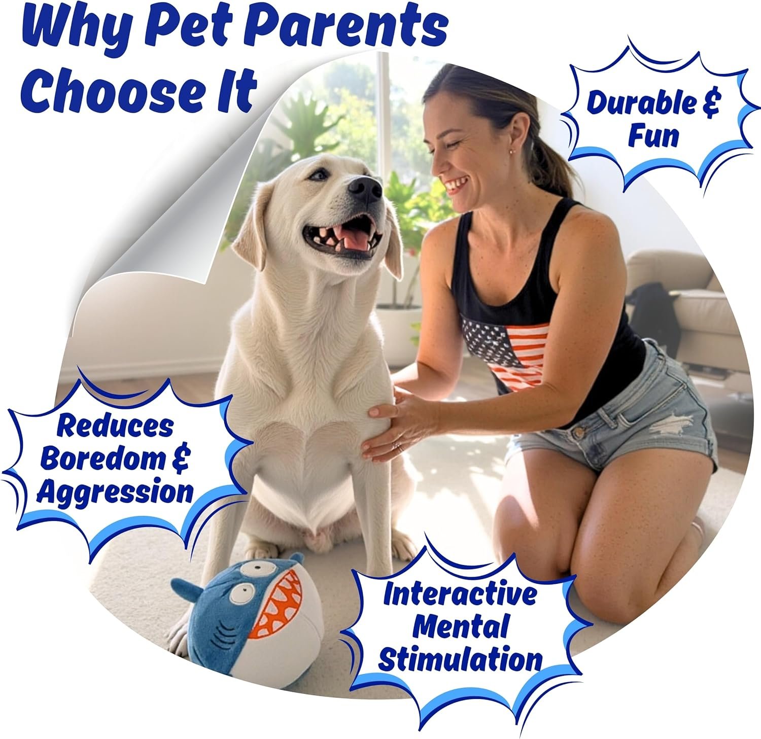 Dog Toy for Aggressive Chewers, Tough Squeaky Chew Ball, Large Breeds Gift - Image 5