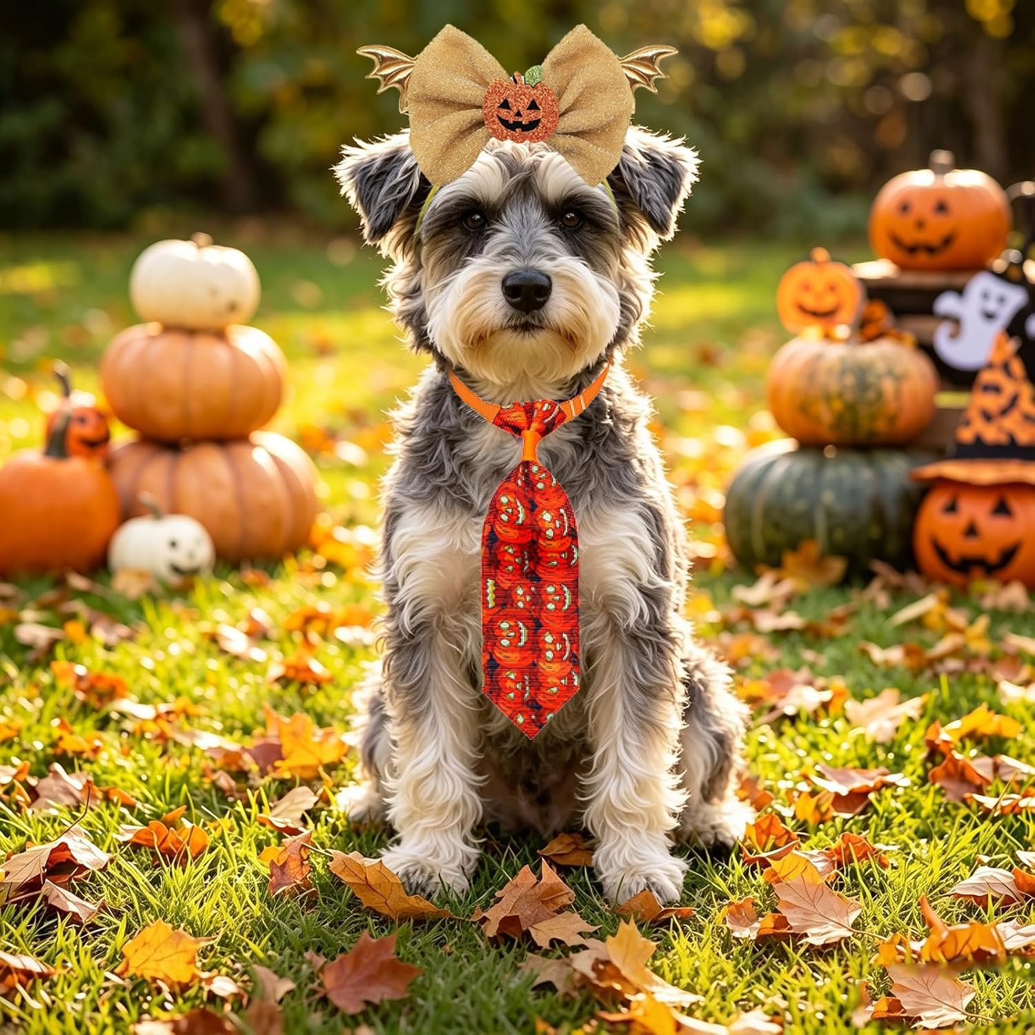 Mruq 50 Pcs Halloween Dog Collar & Bows for Small Medium Puppies - Image 5