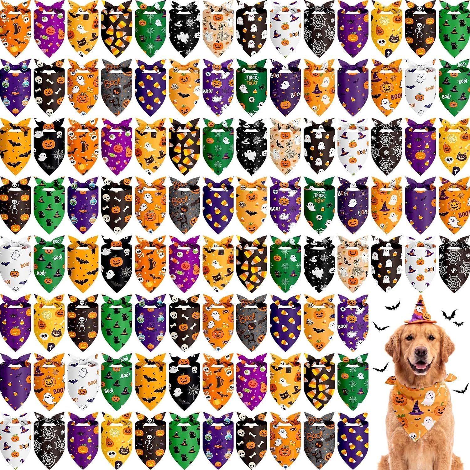 Chunful 120 Pcs Halloween Dog Banda...