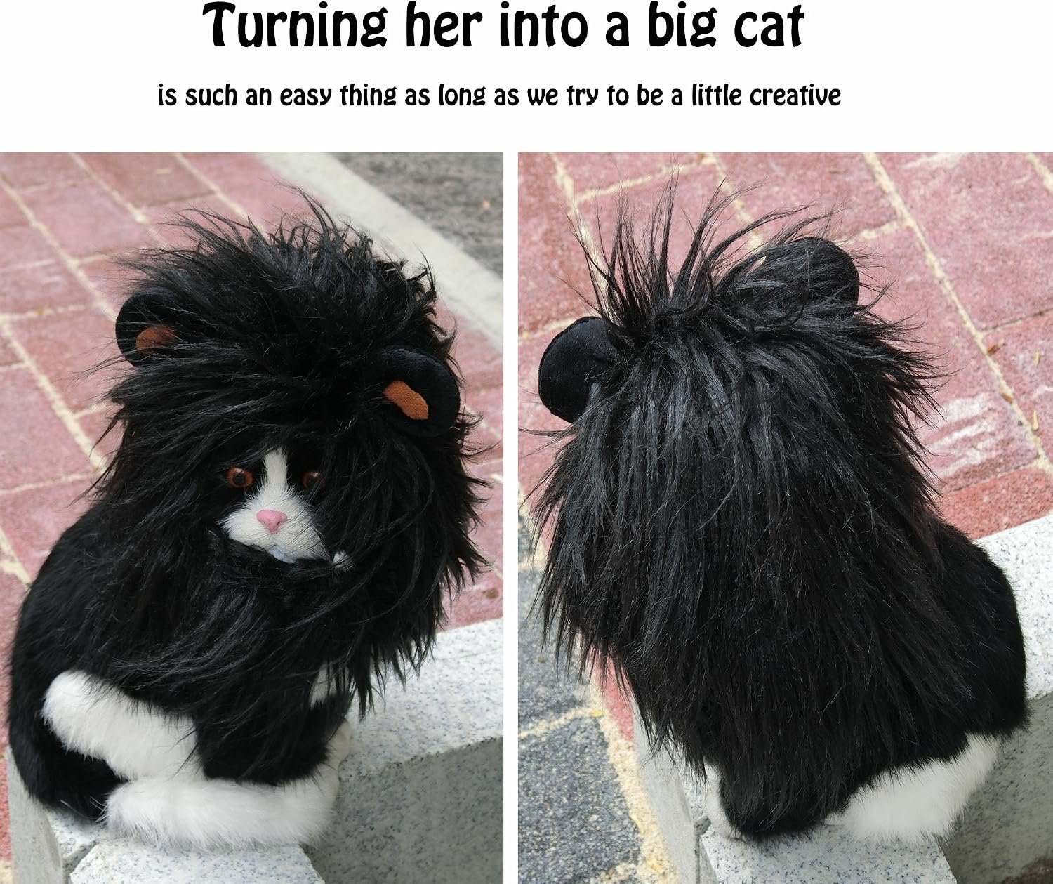 Onmygogo Lion Mane Wig for Cats and Dogs, Funny Pet Cat Costumes for Halloween Christmas, Furry Pet Clothing Accessories - Image 5