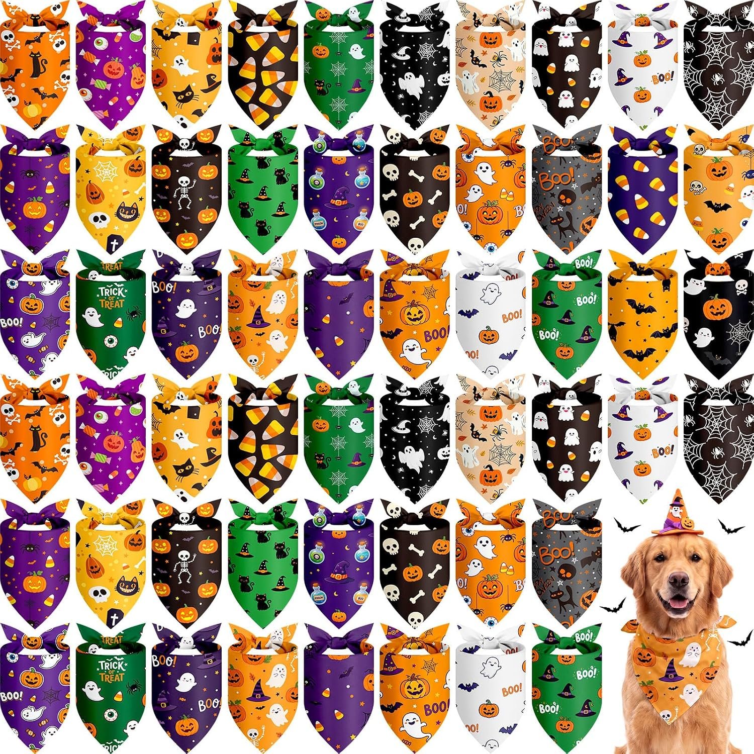 Tallew 60 Pcs Halloween Dog Bandana...