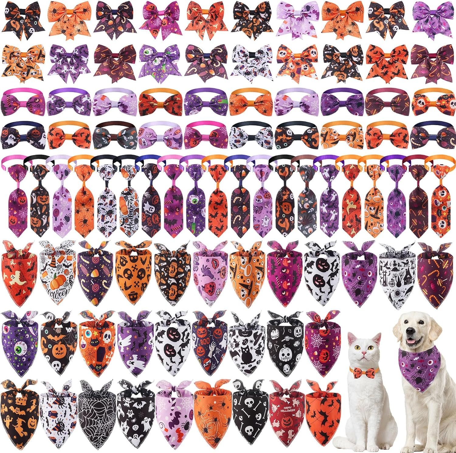 Reginary 120 Pcs Halloween Dog Band...