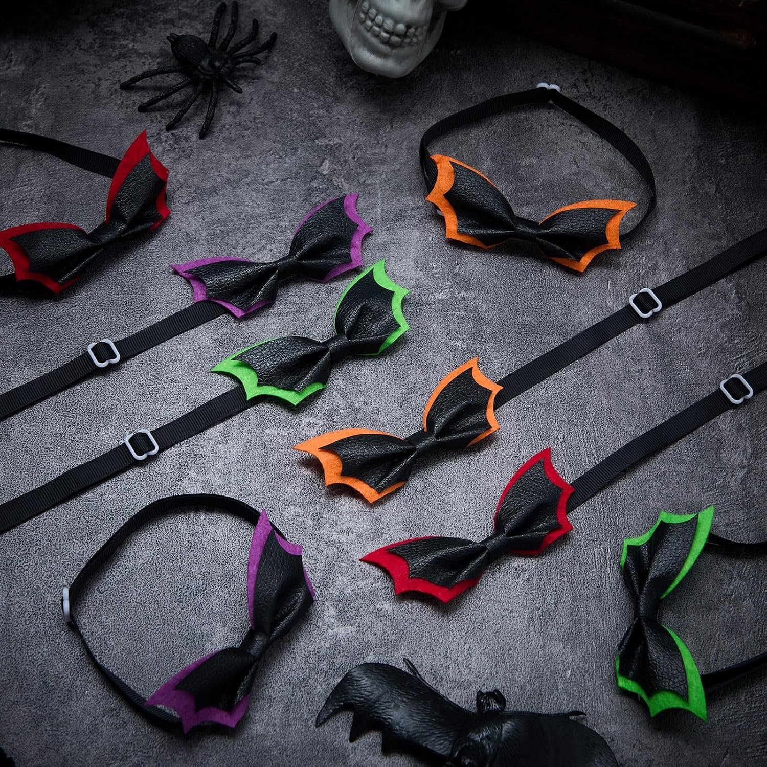 Talltalk 24 Pcs Halloween Dog Collars Bat Bowties Adjustable Multicolor - Image 6
