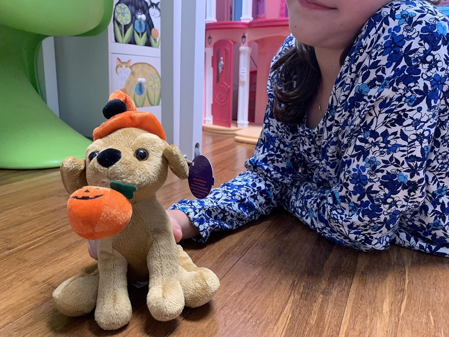 Plushland Halloween Pawpals 8 inches Puppy Dog Plush Stuffed Toy Comes with Hat and Halloween Jack O Lantern - Pumpkin for Kids on This Holiday (Labrador) - Image 2
