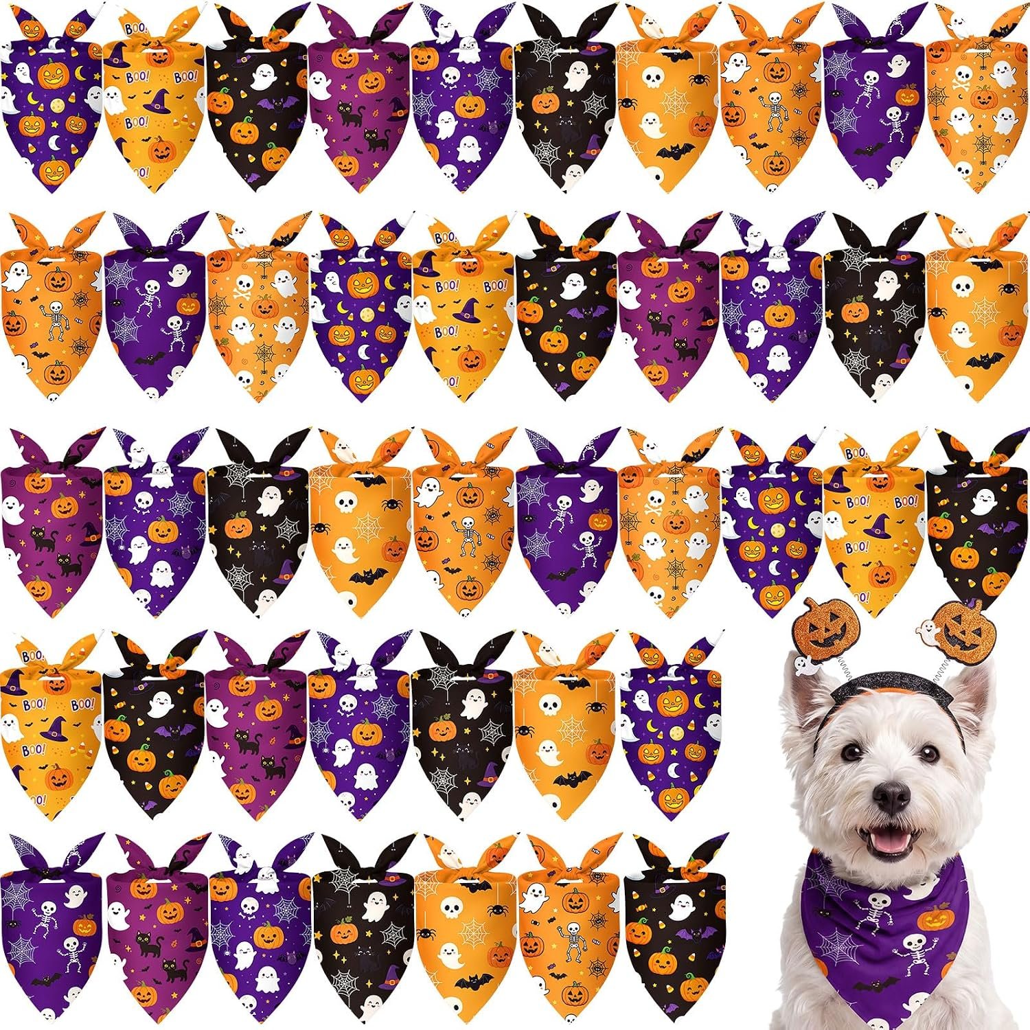Weewooday 50 Pcs Halloween Dog Band...