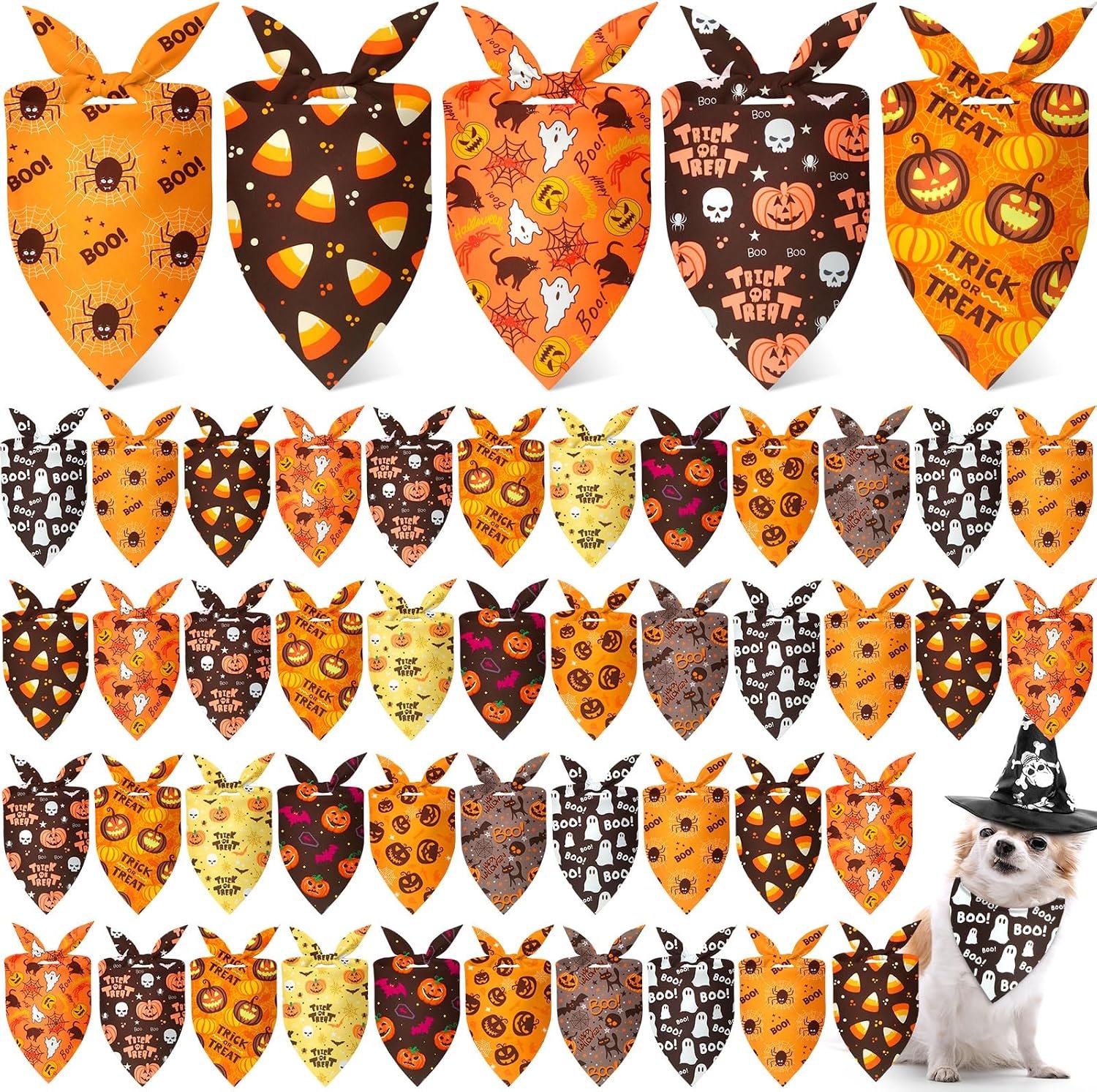 Weewooday 50 Pcs Halloween Dog Band...