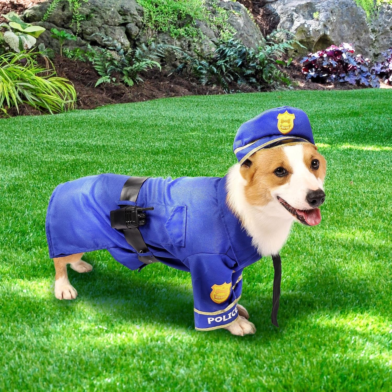 Spooktacular Creations Halloween Dog Pet Police Costume Shirt with Belt, Handcuffs, Walkie Talkie for Halloween Dress-up Party, Role Play, Carnival Cosplay, Holiday Decorations Clothes (Small) - Image 6