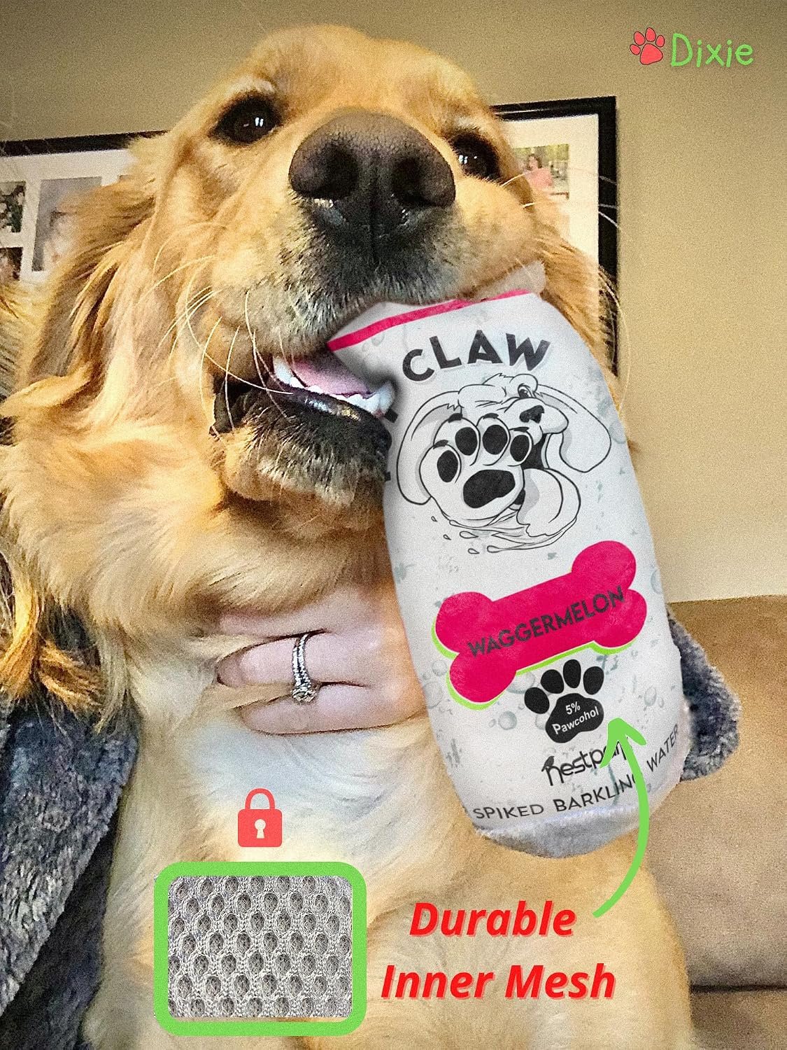 Nestpark Pup Claw Dog Toys - Funny Cute Plush Dog Toys with Squeaker and Crinkle - Parody (2 Pack) (Tropical Pack) - Image 4