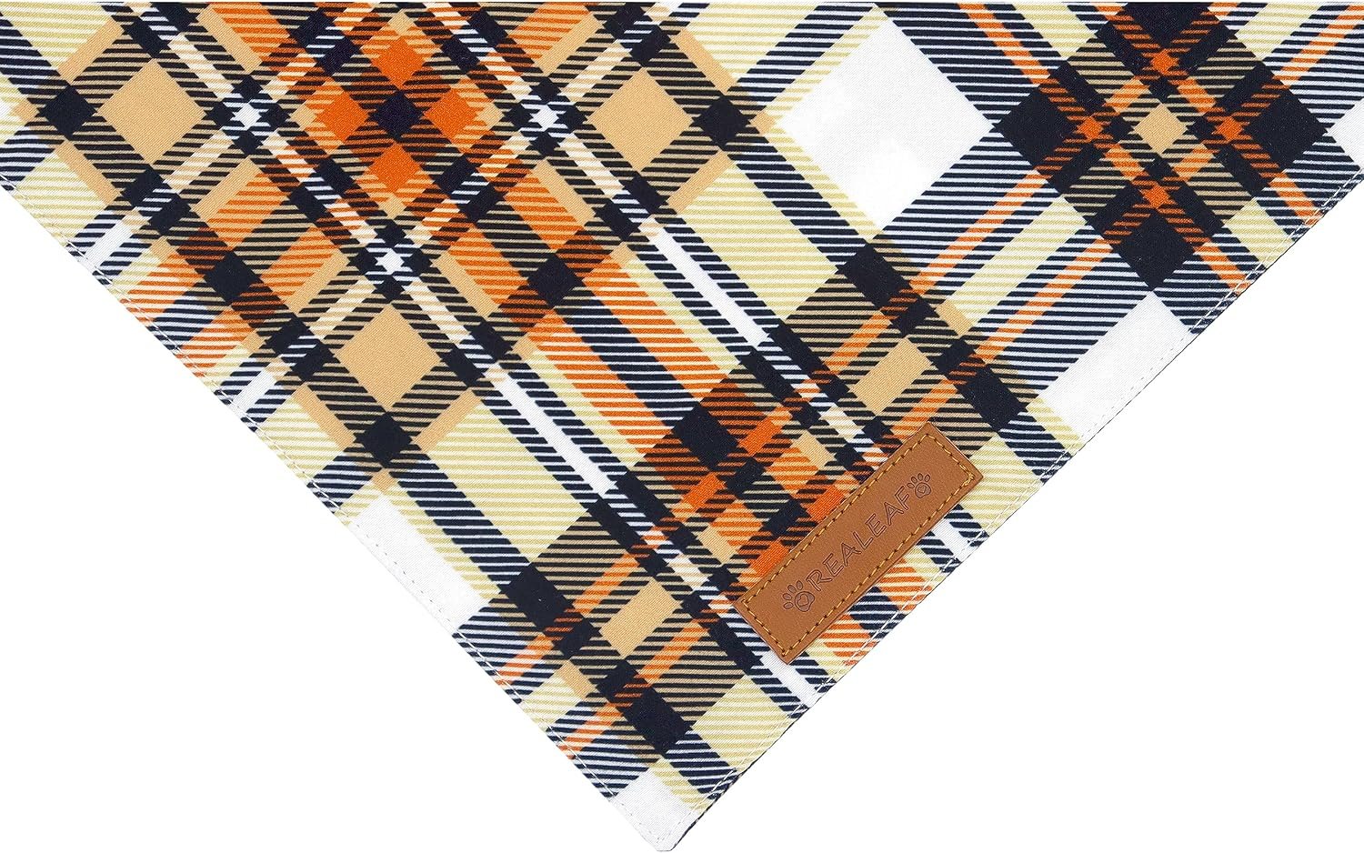 Realeaf Fall Dog Bandanas 2 Pack, Reversible Orange Plaid Holiday Pet Scarf for Boy and Girl, Premium Durable Fabric, Halloween Thanksgiving Bandana for Small and Medium Dogs (Small) - Image 4