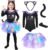 GIFTINBOX Black Halloween Cat Costume for Girls, Light Up Outfit Kids 3-8