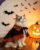 Dog Halloween Costumes, Small Dog Velvet Cloak, with Cute Halloween Pattern Funny Cape for Small Puppy and Kitten Cosplay Party.(Orange Medium)