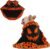Dog Halloween Costumes, Small Dog Velvet Cloak, with Cute Halloween Pattern Funny Cape for Small Puppy and Kitten Cosplay Party.(Orange Large)
