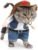 NACOCO Cowboy Dog Costume with Hat – Blue Cat & Small Dog Halloween Costume (Small)