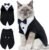 DENTRUN Cat Tuxedo Outfit, Sphynx Cat Costume Formal Suit with Bow Tie