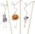 Halloween Cat Wand Teaser Toys with Bell, Kitten Interactive Plush Kitty Plaything Gift Set of 3