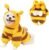 ANIAC Fleece Dog Hoodies with D-Ring Autumn Winter Puppy Clothes for Small Dogs Bumblebee Cat Apparel Cold Weather Coat Funny Doggy Bee Costume for Christmas Halloween (Yellow, Medium)