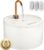 MISFANS Ceramic Cat Water Fountain – 2.1L/71oz – All-Ceramic Body & Pure Copper Water Spout – Non-Toxic – Automatic Pet Drinking Fountain Indoor with Ultra-Quiet Pump, and 3Pcs Filter & Sponge (White)