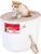 IRIS USA Large Cat Litter Box with Lid, Top Entry Design, Covered Enclosure, Dog Proof, Litter Scatter Control, Odor Reducing, Includes Scoop for Indoor Cats & Kittens, Beige/White, Made in the USA
