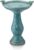 Alpine Corporation 25″ Tall Outdoor Ceramic Antique Pedestal Birdbath with 2 Bird Figurines, Turquoise
