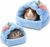Meow&Woof 2 Pack Small Animal Beds – Cozy Hamster Hideout, Washable Guinea Pig & Hedgehog House, Blue Hideaway for Sugar Glider, Chinchilla, and Rats.