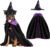 Rypet Halloween Dog Witch Costume Set Hat & Cape for Large X-Large Dogs, XL