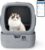 UPFAS Automatic Cat Litter Box Self Cleaning – APP Control – Weight Monitoring – Ultra-Quiet, Medium Cats and Kittens Litter Box, Safe Anti-Pinch【Assembly Required】- Grey