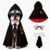 Small Dog Halloween Costumes – Adjustable Dog Wizard Costume,Pet Hooded Cape Glasses Necktie Set,Funny Halloween Costumes for Small Medium Dogs Boy Girl,Black Red Pet Magician Cosplay Outfits