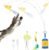 Migipaws Interactive Automatic Cat Teaser Wand Toy with Strong Suction Cup, 70cm Flexible Wire & DIY Bending Design, Rechargeable Cat Exercise Toy with Auto Timer for Indoor Cats (Blue)