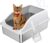 Stainless Steel Cat Litter Box, Extra Large XL Odor Free Metal Litter Box with High Sides Lid, Open Top Litter Pan Include Scoop Easy Cleaning Kitty Cat Box Anti-Urine Leakage, Non-Sticky