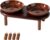 Havniva Elevated Cat Bowls Raised Ceramic Cat Bowl, 5.7” Wide Opening Cat Food Bowl Whisker Friendly Cat Dish Anti-Slip with Wood Stand, Shallow Pet Food & Water Bowl for Indoor Cats