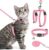 PAWCHIE Cat Harness with Leash and Collar Set – Escape Proof Adjustable H-shped Cat Harness with Star and Moon Pattern Glow in The Dark for Kitty Outdoor Walking