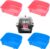 4 PCS Cage Cups Rabbit Feeder Waterer, Chicken Birds Feeders Hanging, Food and Water Container for Pet, Bath Water Bowl Universal for Birds Hamsters Rats Rabbit Guinea Pig Small Pets (Blue, Pink)