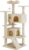 Sweetcrispy 54 Inch Cats Tree Tower, Multi-Level with Scratching Post, Indoor Cat Tree Condo with Climbing Ladder, Plush Toy, Play House for Kittens, Beige
