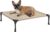 Veehoo Outdoor Elevated Dog Bed for Medium Dogs, Cooling Raised Dog Cots | Off-ground training platform, portable camping hammock, breathable mesh, easy to clean, no-tool setup, 32″x25″, Beige Coffee