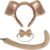 3pcs Dog Ears Headband Tail Set, Animals Ears Headband, Fluffy Puppy Tail Bow Tie Costume for Halloween Christmas