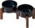 Havniva Elevated Dog Bowls, Ceramic Raised Dog Bowl with Stand | 6.1” Dog Food Bowls Elevated, Dog Food and Water Bowl Set, Non-Slip Acacia Wood Stand, Small Dogs Bowl, 3.4 Cups 27 oz
