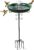 Metal Bird Bath with Solar Fountain for Hummingbirds,Stable Stylish Design with 5-Prong Base Metal Stake Bird Bath for Outside Lawn Patio Yard Garden