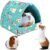 Cozy Cotton Tent for Small Animals – Guinea Pig Hideout, Hamster Bed, Portable House for Chinchillas, Rats, Hedgehogs (6.8″x7.4″) (Blue)
