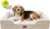 Waterproof Orthopedic Dog Bed for Medium Large Sized Dogs | Memory Foam Pet Bed Sofa with Bolster, Dog Couch with Washable Cover & Non-Slip Bottom, 36×27 Inch, Beige