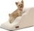 Aodisman Dog Stairs for Small Dogs,3 Step Dog Ramp for Couch,Non-Slip Steps | Pet stairs help small dogs, old cats, and puppies reach couches and chairs easily, durable indoor dog steps,15.4″ H,Beige