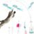 Migipaws Interactive Automatic Cat Teaser Wand Toy with Strong Suction Cup, 70cm Flexible Wire & DIY Bending Design, Rechargeable Cat Exercise Toy with Auto Timer for Indoor Cats (White)