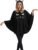 Black Cat Costume for Women, Glow in the Dark Halloween Poncho Hooded Cloak for Cosplay Themed Party