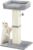 Karolpar 32″ Cat Scratching Post for Indoor Cats, Sisal Cat Scratcher with Plush Perch, Large Scratch Post with Bed, Removable Cover, Sisal Fabric,Light Grey