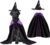 Rypet Halloween Dog Witch Costume Set Hat & Cape for Medium Large Dogs, L