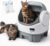 WARCAT Self-Cleaning Cat Litter Box, Open-Top Automatic Litter Box with Child Lock, 10L Large Capacity Waste Drawer, No APP Required, Includes Garbage Bags & Cleaning Mat (Gray)