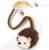 Migipaws Interactive Hedgehog Cat Toy 360° Rolling & Spin with Soft Plush Tail for Indoor Cats Smart Motion Sensor, Realistic Squeak, Rechargeable Plush Kitten Toy (Brown)