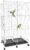 Bird Cage with Stand, 29.5×14.6×49.2in Large Birdcage with Pull-Out Tray, Iron Rolling Bird Cage Stand with Wheels for Parakeets, Parrot, Cockatiel, Pigeon, Finch Cage for Birds(White, Black)