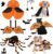 3 Pcs Halloween Costume for Dog Cat, Spider Bat Wings Cape, Orange, M